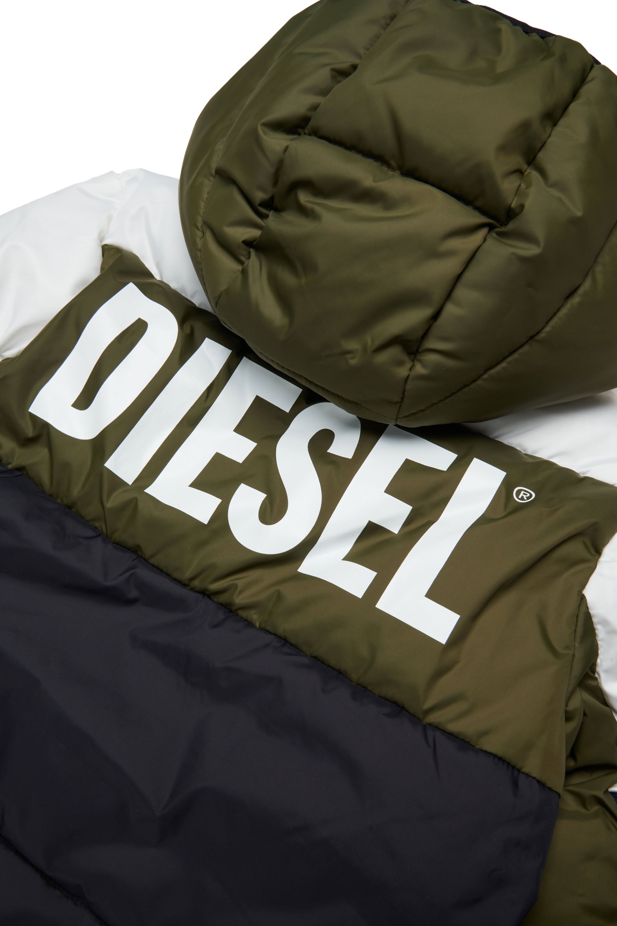 Quilted hooded jacket - Olive Night