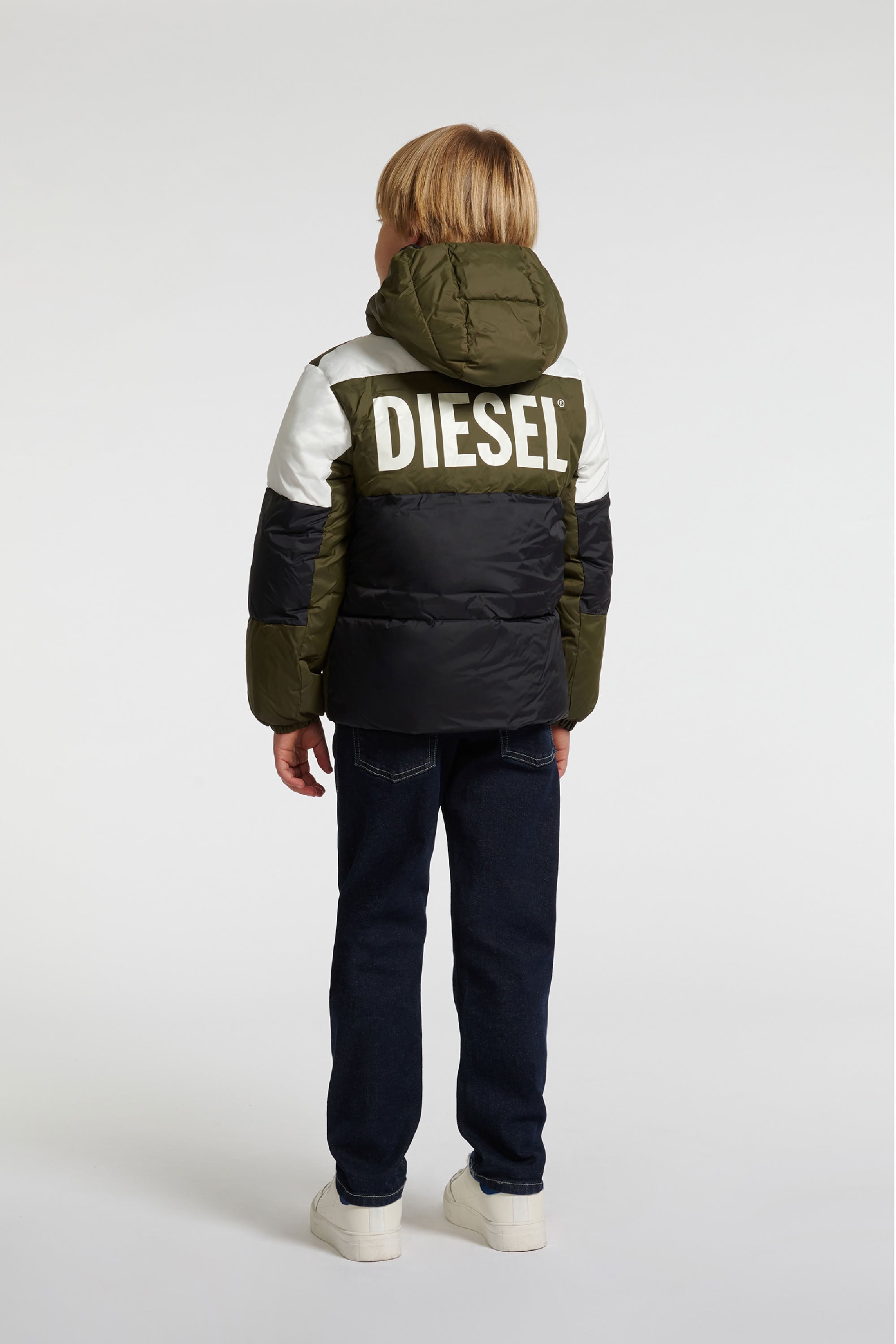Quilted hooded jacket - Olive Night