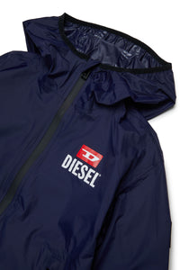 Hooded windbreaker jacket - Peacoat