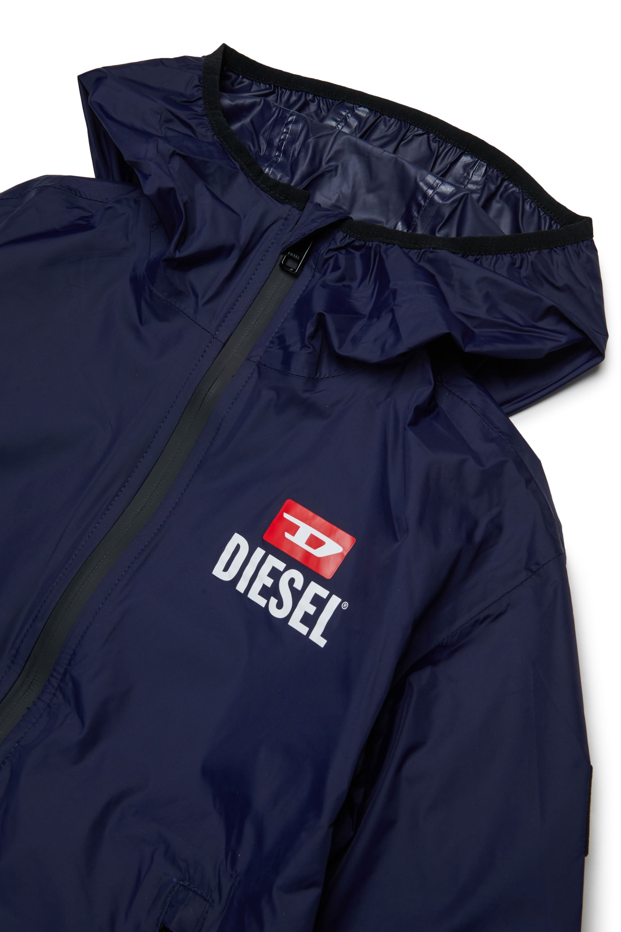 Hooded windbreaker jacket - Peacoat