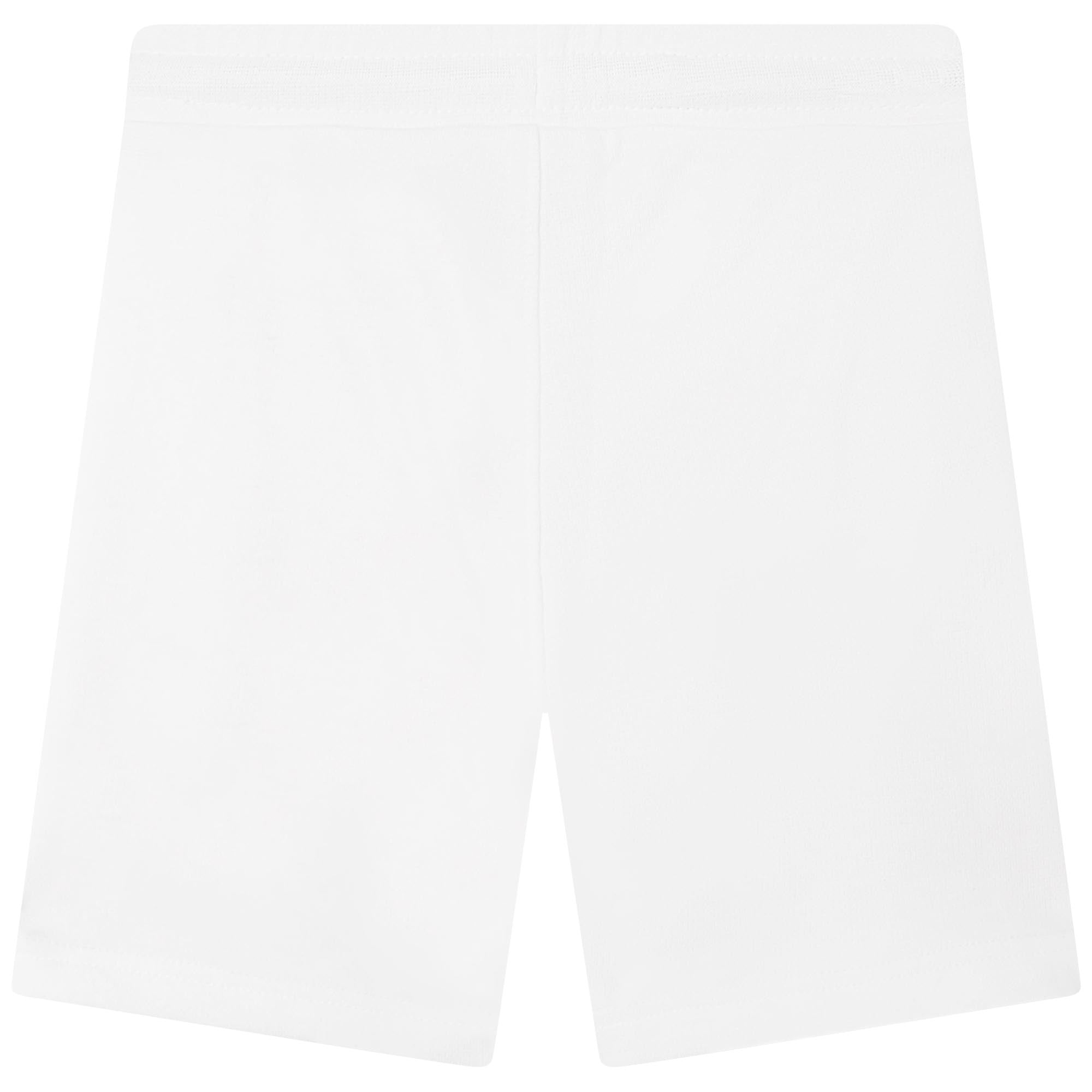 Short piqué à taille élastiquée - Blanc