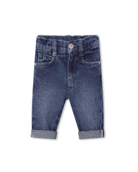 Pantalon denim en coton - Stone