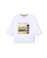 T-shirt à manches longues impression fantaisie - Blanc