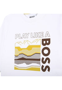 T-shirt à manches longues impression fantaisie - Blanc