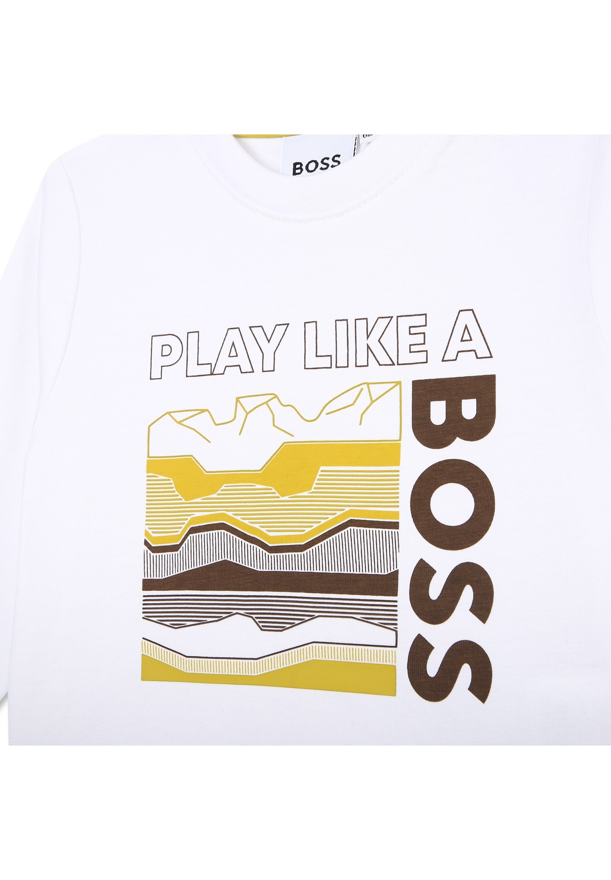 T-shirt à manches longues impression fantaisie - Blanc