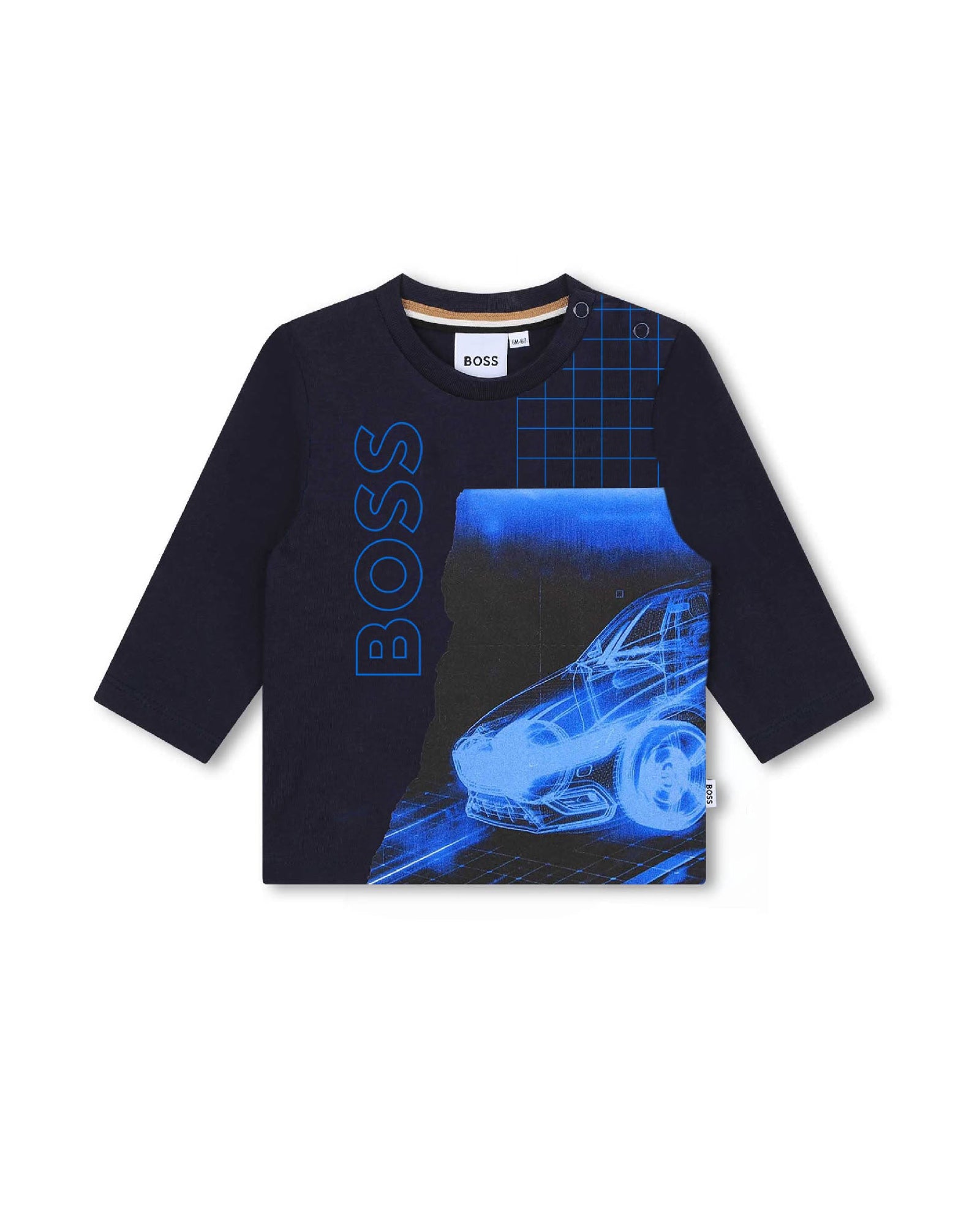 T-shirt à manches longues en coton - Bleu Cargo