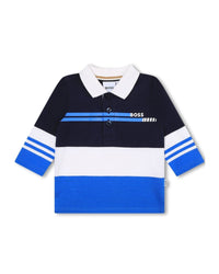 Polo en coton - Bleu cargo