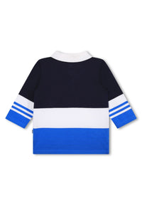 Polo en coton - Bleu cargo