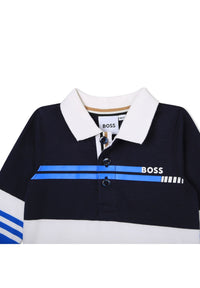 Polo en coton - Bleu cargo