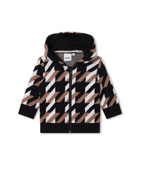 Cardigan à capuche en coton - Noir marron