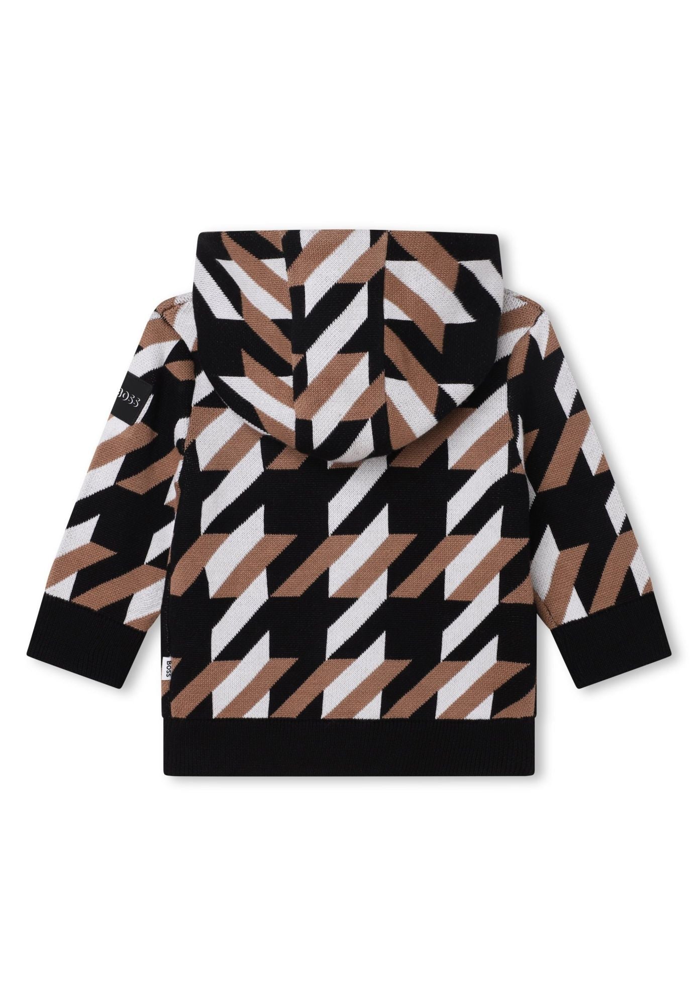 Cardigan à capuche en coton - Noir Marron