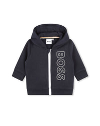 Cardigan à capuche en coton - Bleu cargo