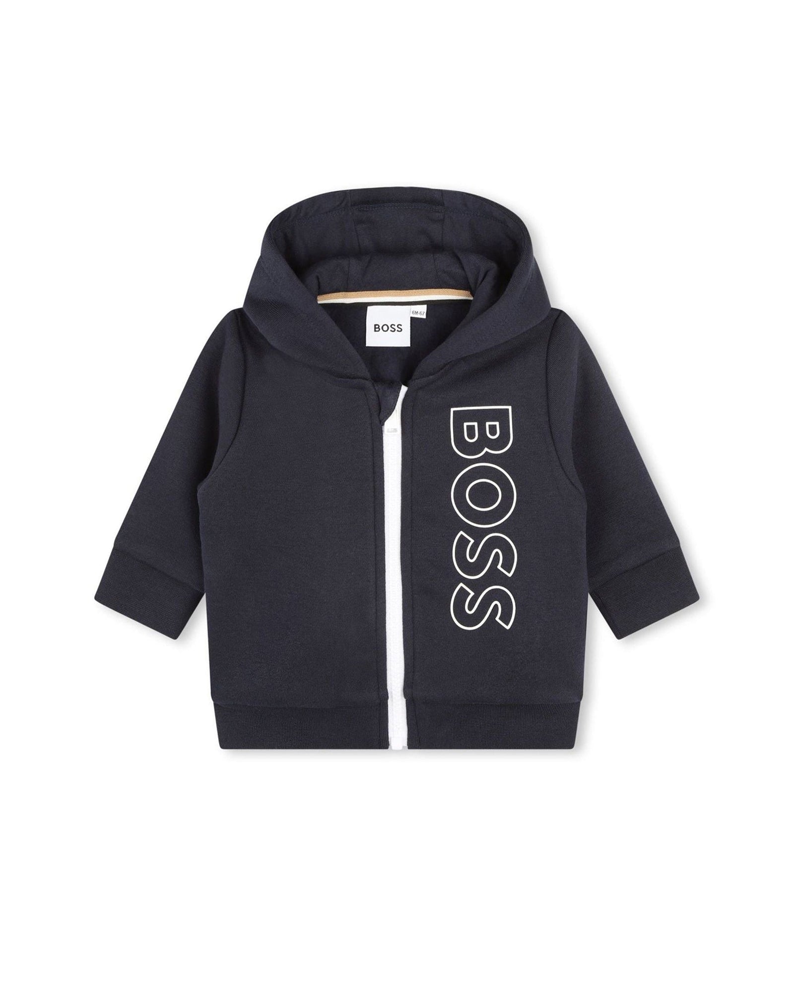 Cardigan à capuche en coton - Bleu cargo