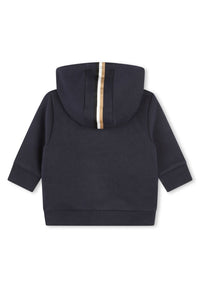 Cardigan à capuche en coton - Bleu cargo