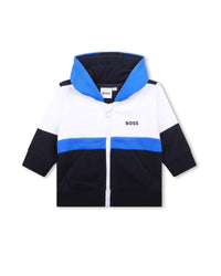 Cardigan à capuche en coton - Bleu cargo