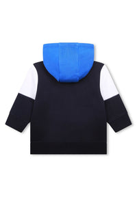 Cardigan à capuche en coton - Bleu cargo