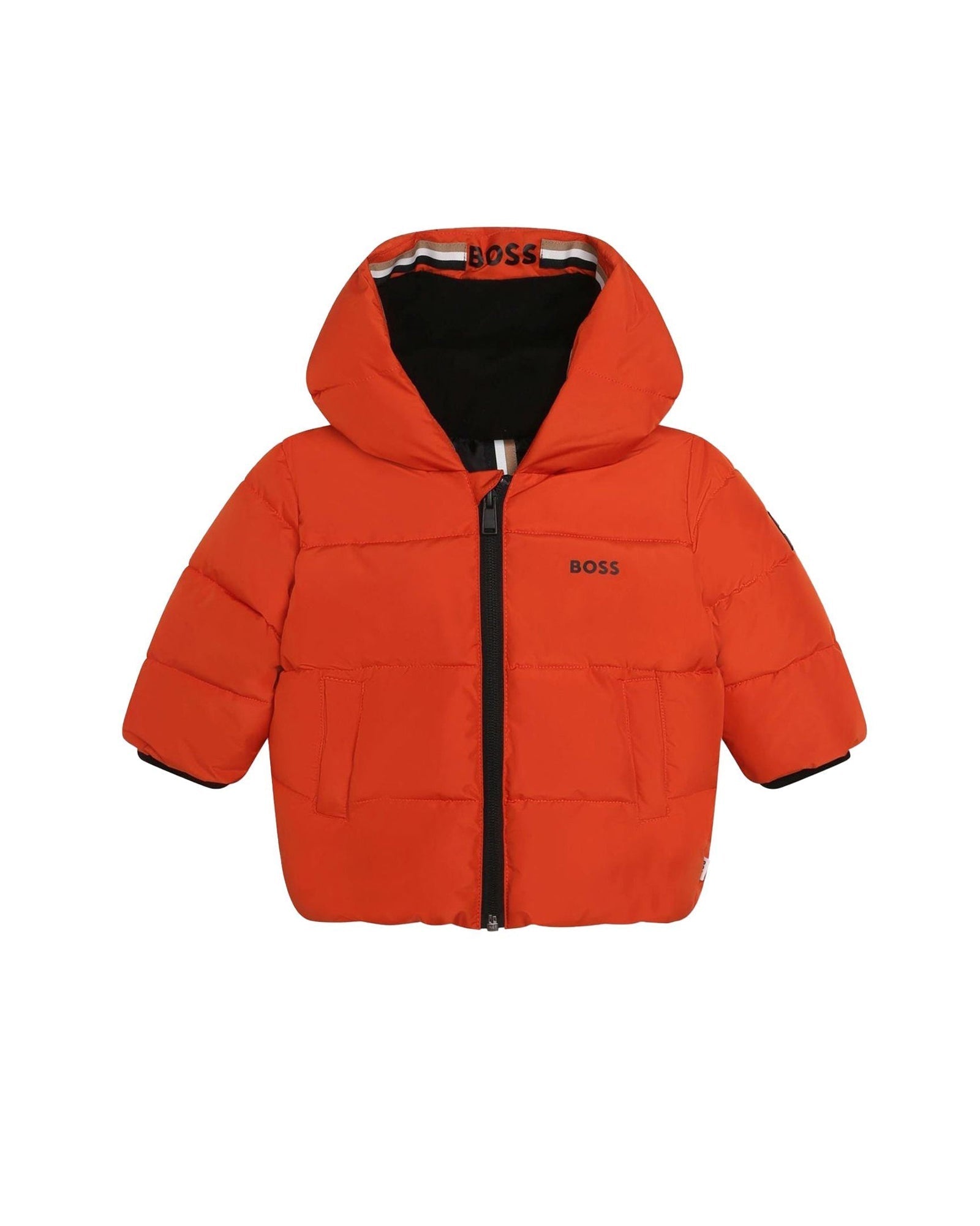 Hooded padded jacket - Dark Tangerine