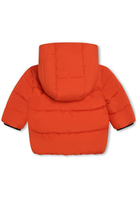 Hooded padded jacket - Dark Tangerine