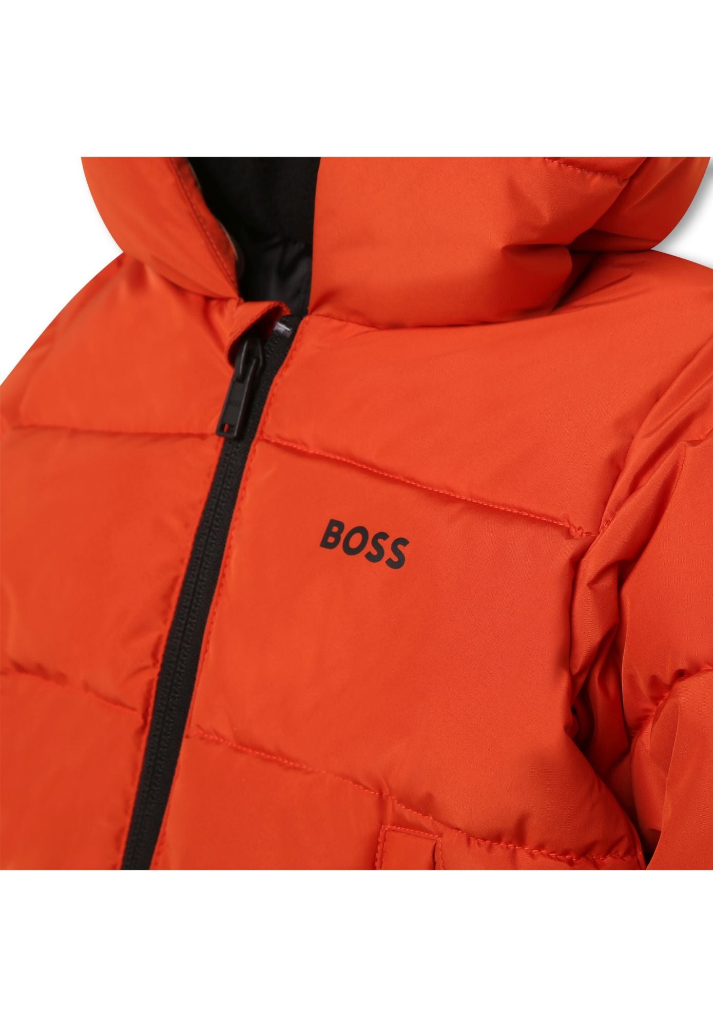 Hooded padded jacket - Dark Tangerine