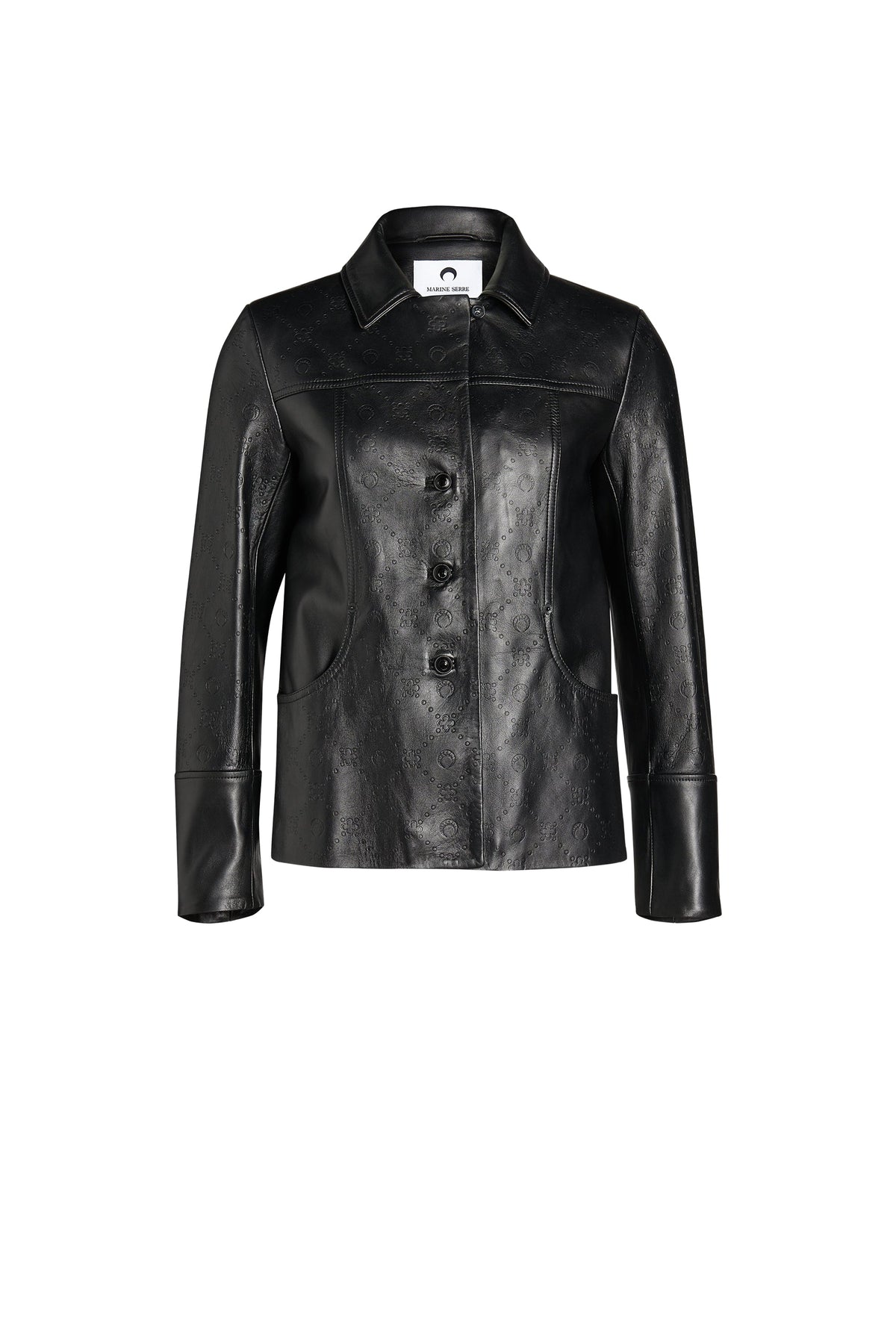Blouson Moonogram en cuir embossé recyclé - Black