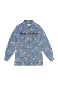 Veste à imprimé oversize en denim - Bleach Blue
