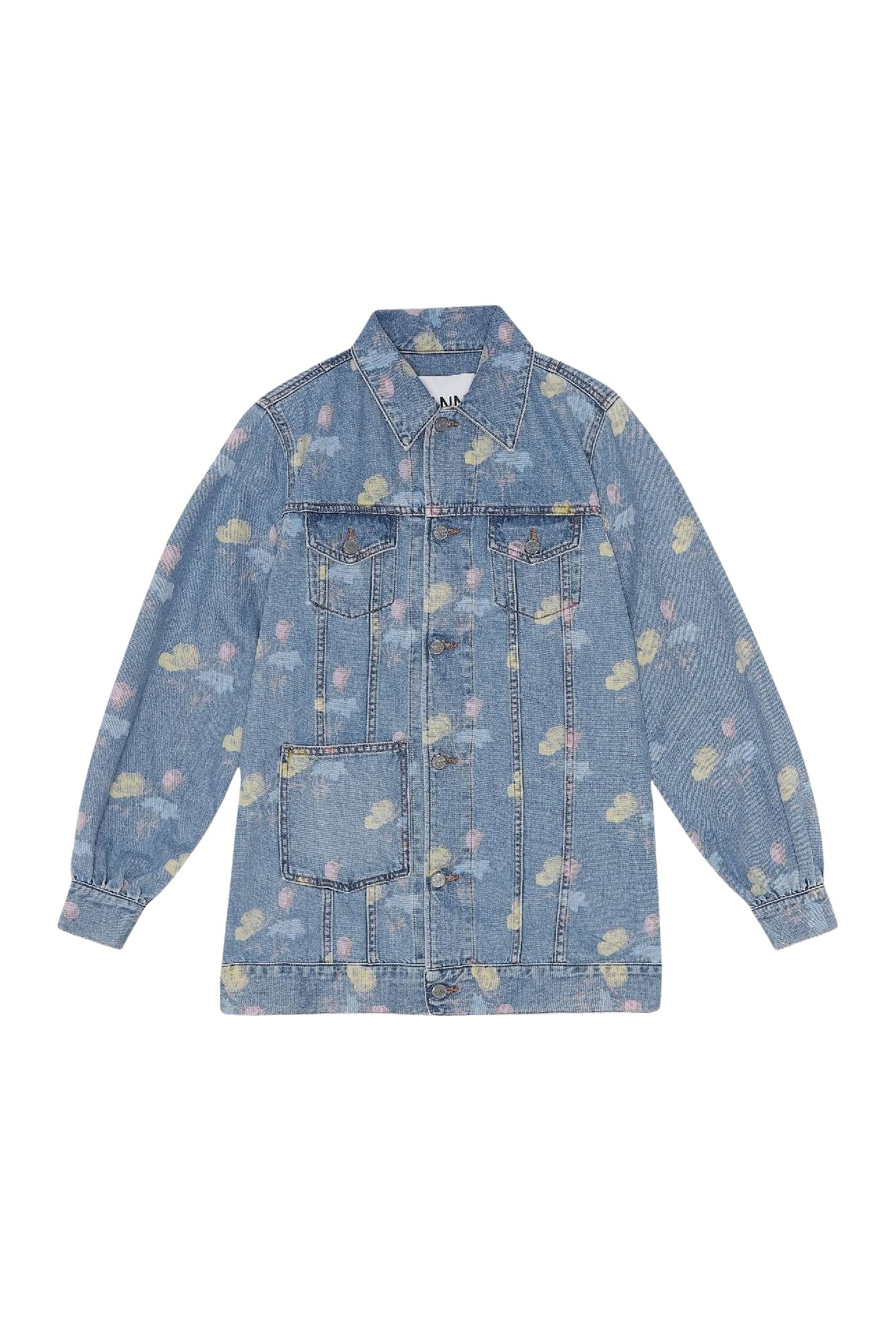 Veste à imprimé oversize en denim - Bleach Blue