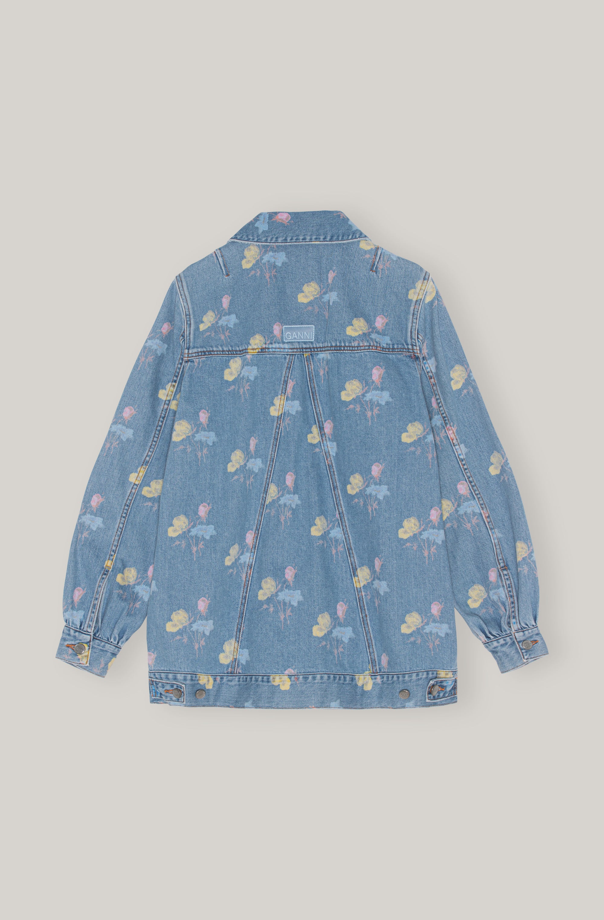 Veste à imprimé oversize en denim - Bleach Blue