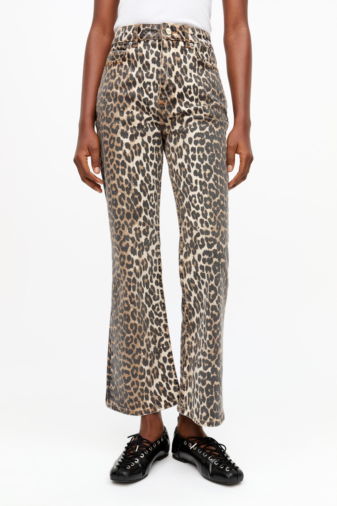 Pantalon court Betzy en denim - Leopard