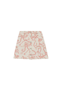 Short denim skirt - Egret