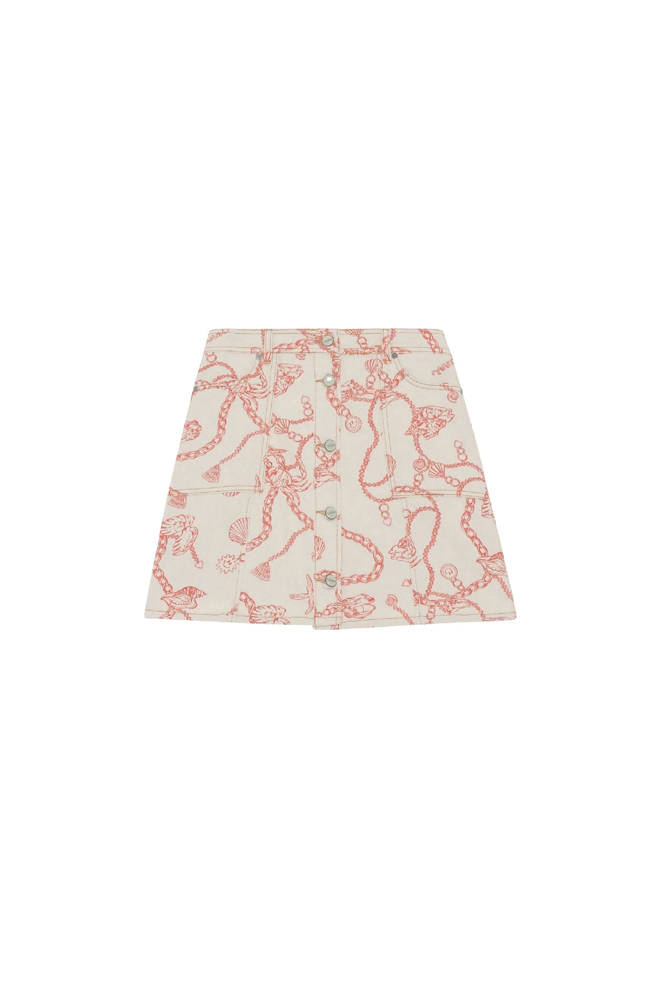 Short denim skirt - Egret