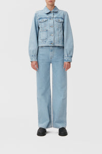 Veste zippée en denim - Light Blue Stone