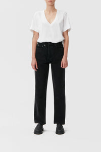 Pantalon rigide Figni en denim - Washed Black