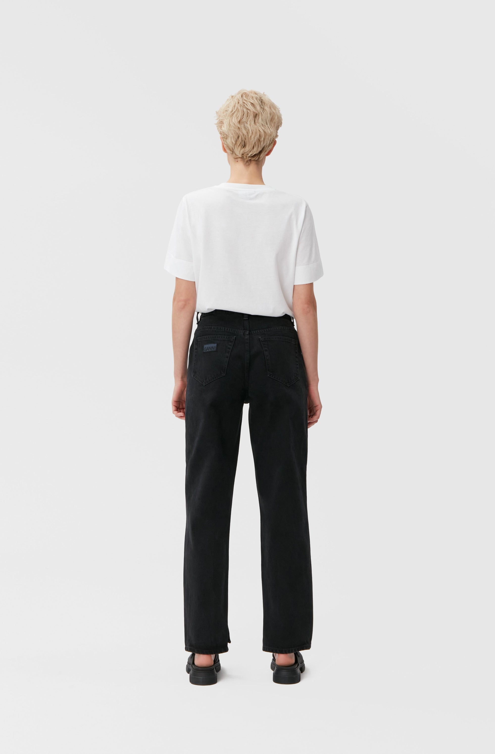 Pantalon rigide Figni en denim - Washed Black