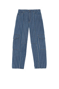Pantalon cargo à rayures en denim - Tint Wash