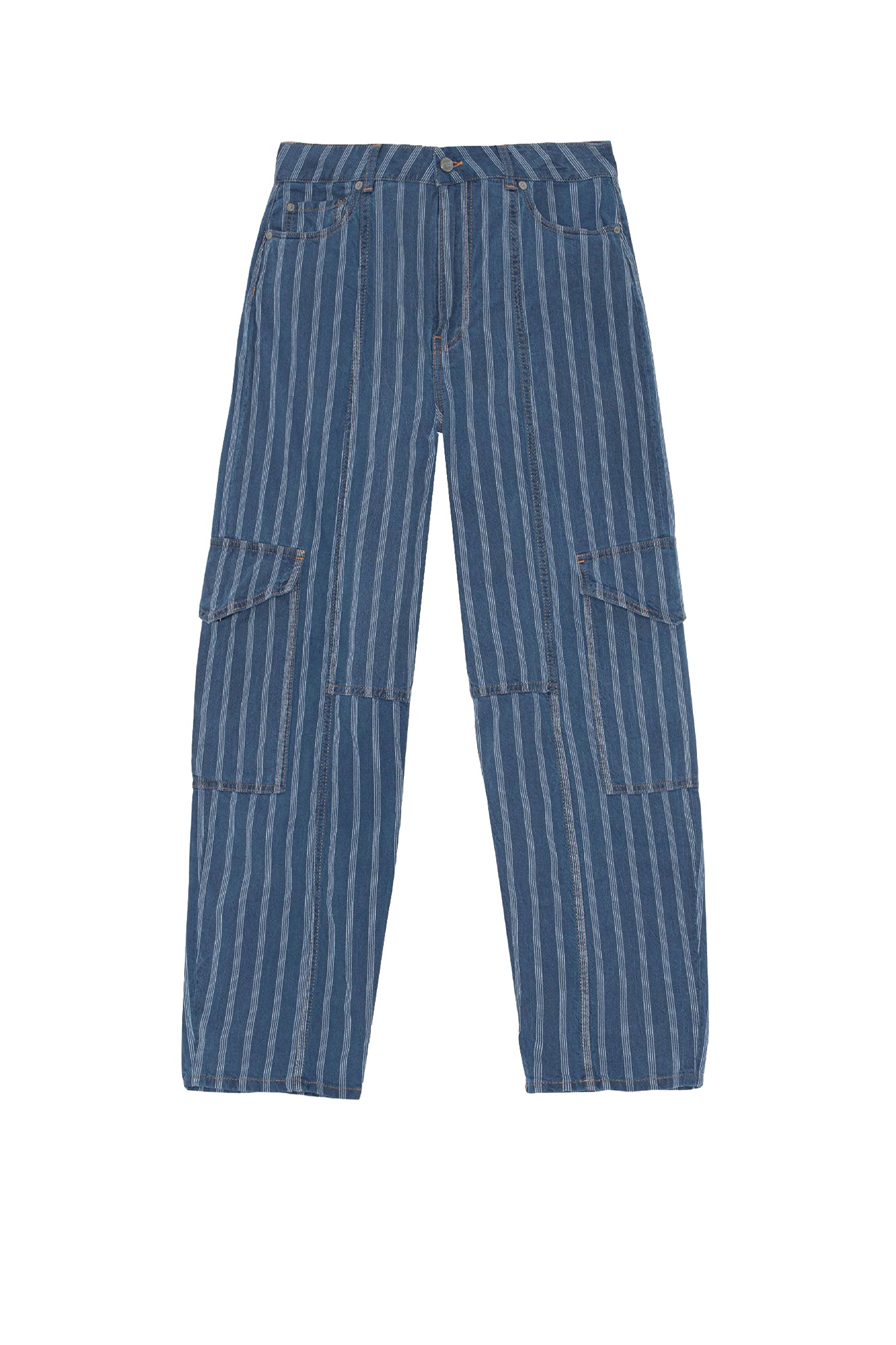 Denim striped cargo trousers - Tint Wash