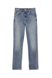 Pantalon croppé Cutye en denim - Mid Blue Vintage