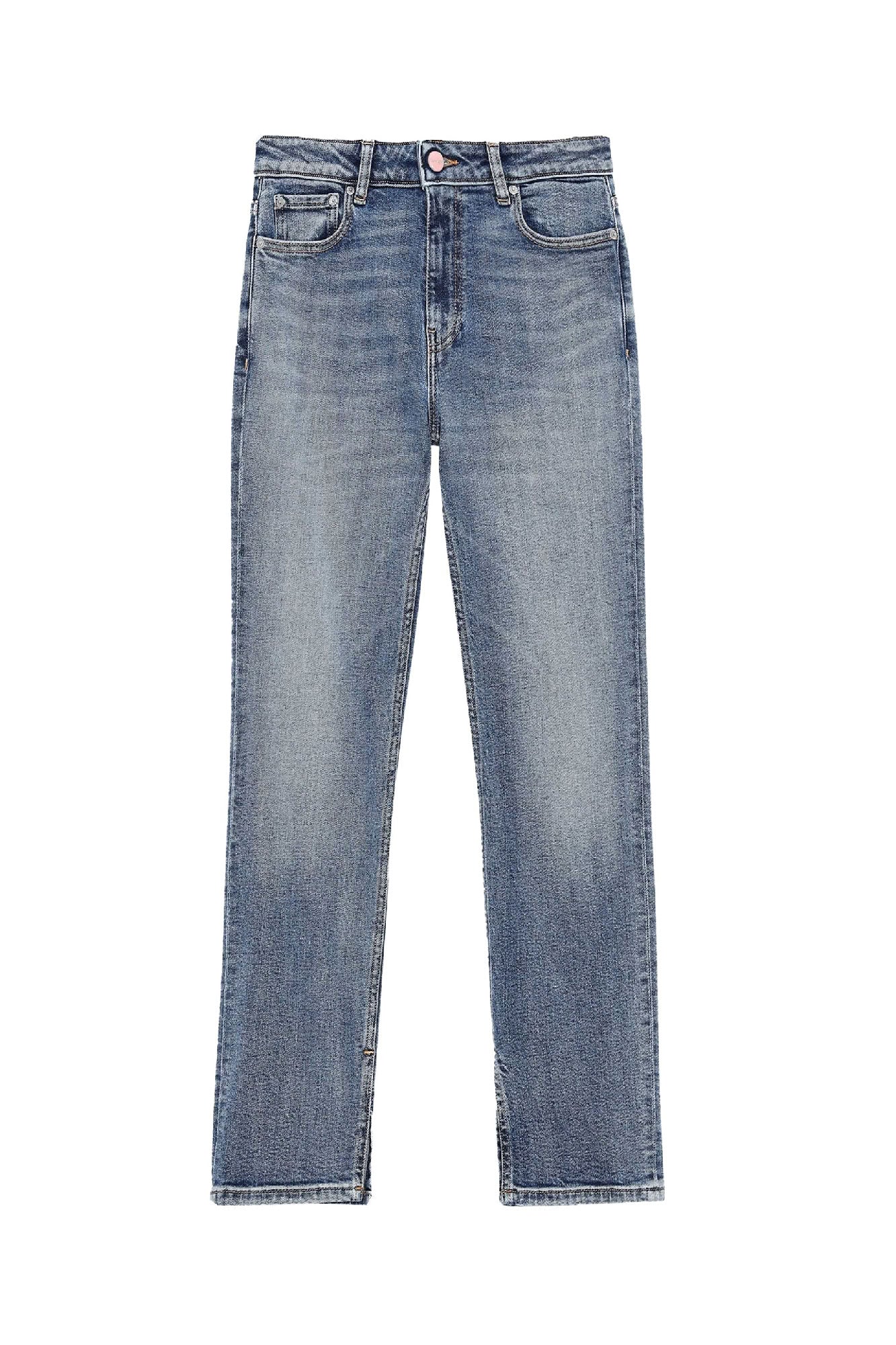 Pantalon croppé Cutye en denim - Mid Blue Vintage