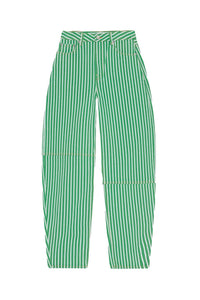 Pantalon Stary à rayures en denim - Kelly Green