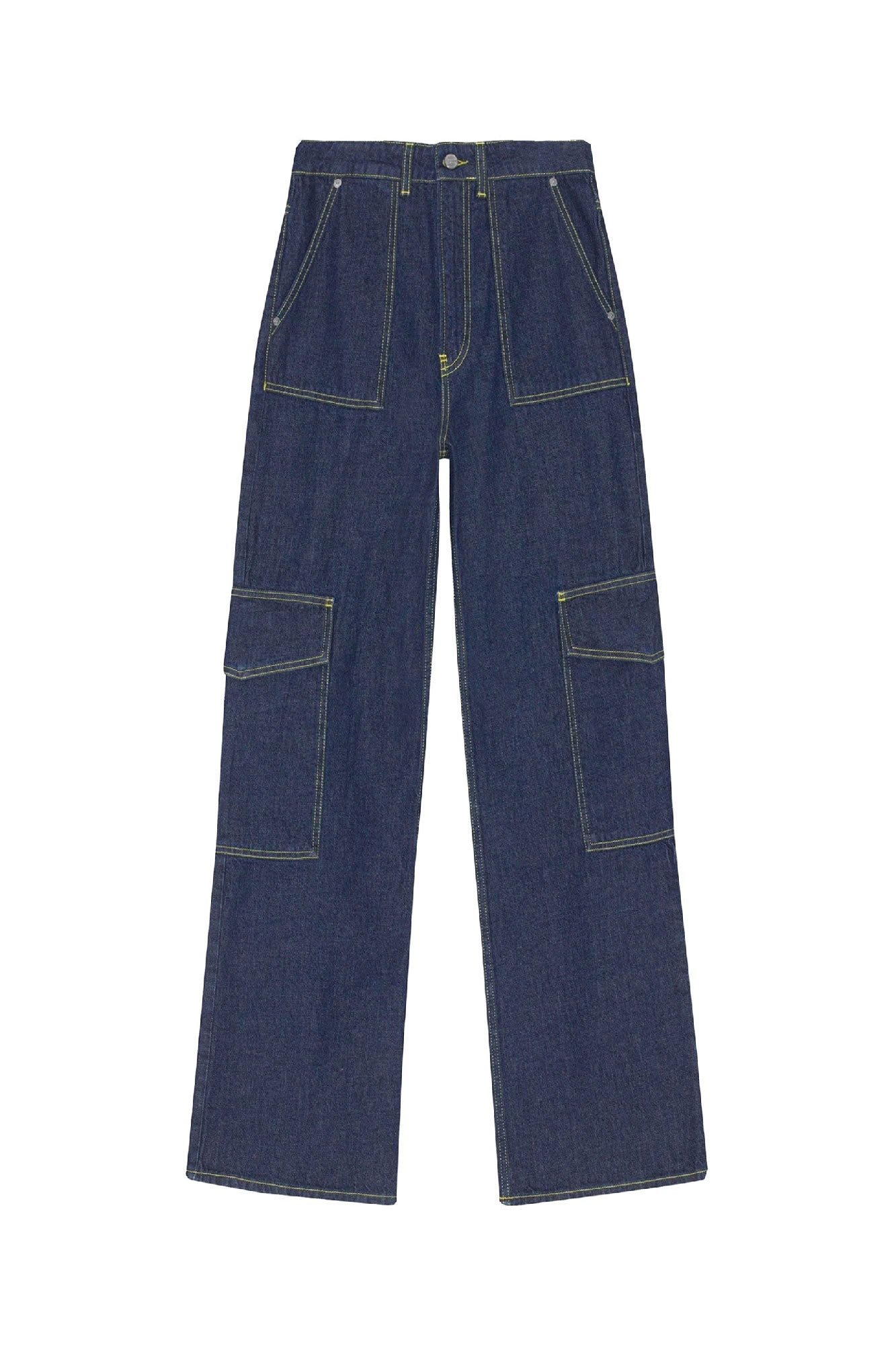 Pantalon Angi à surpiqûres en denim - Rinse