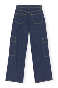 Pantalon Angi à surpiqûres en denim - Rinse