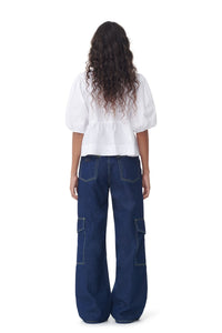 Pantalon Angi à surpiqûres en denim - Rinse