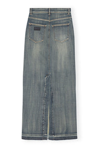 Jupe longue à bords teintés en denim - Tint Wash