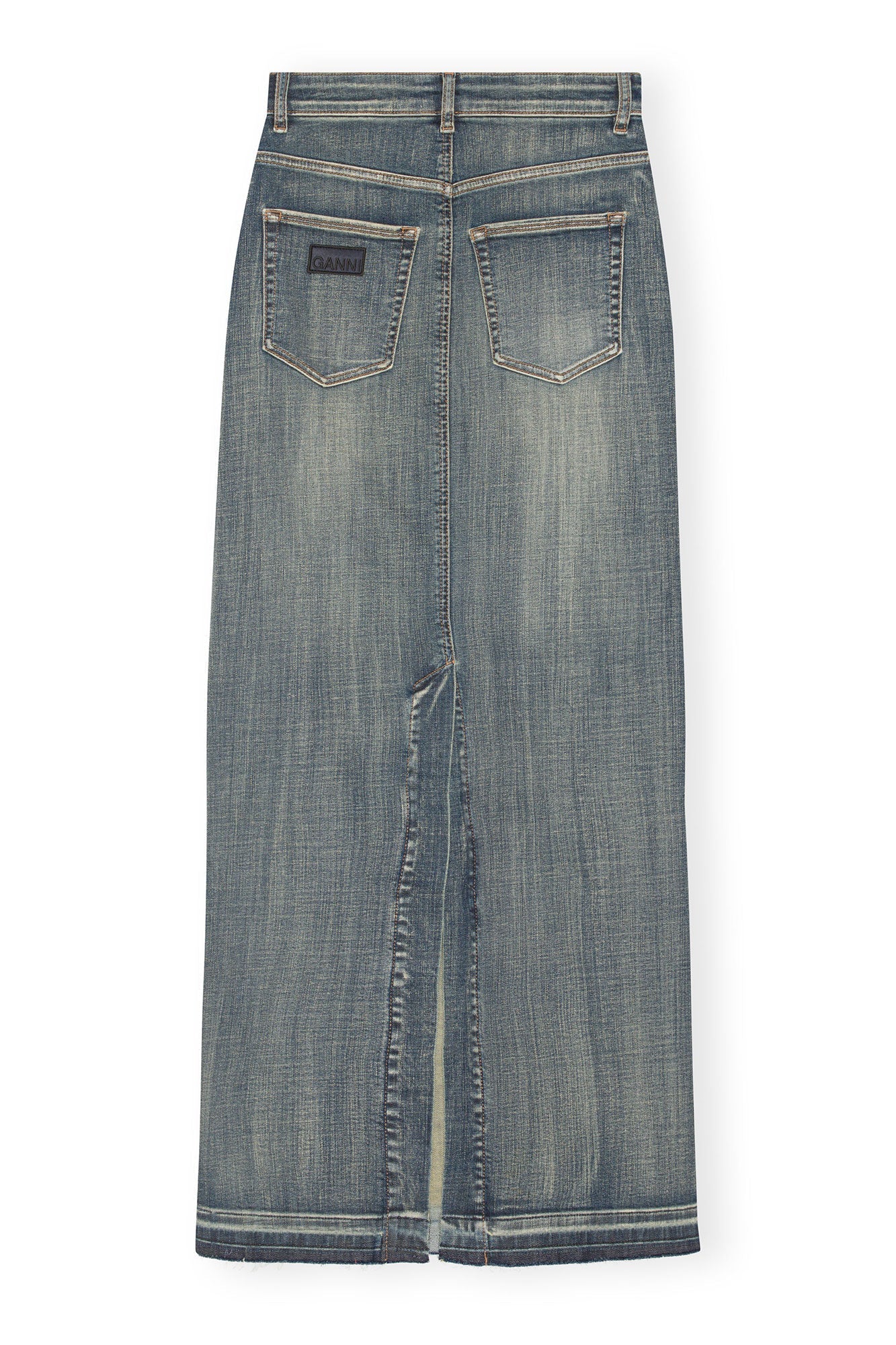 Jupe longue à bords teintés en denim - Tint Wash