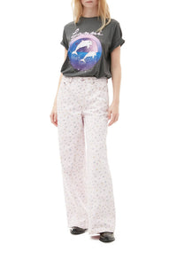 Pantalon Joezy à imprimé floral en denim - Pink Tulle