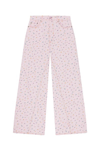 Pantalon Joezy à imprimé floral en denim - Pink Tulle