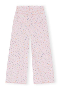 Pantalon Joezy à imprimé floral en denim - Pink Tulle