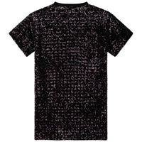 Robe manches courtes en sequins - Black