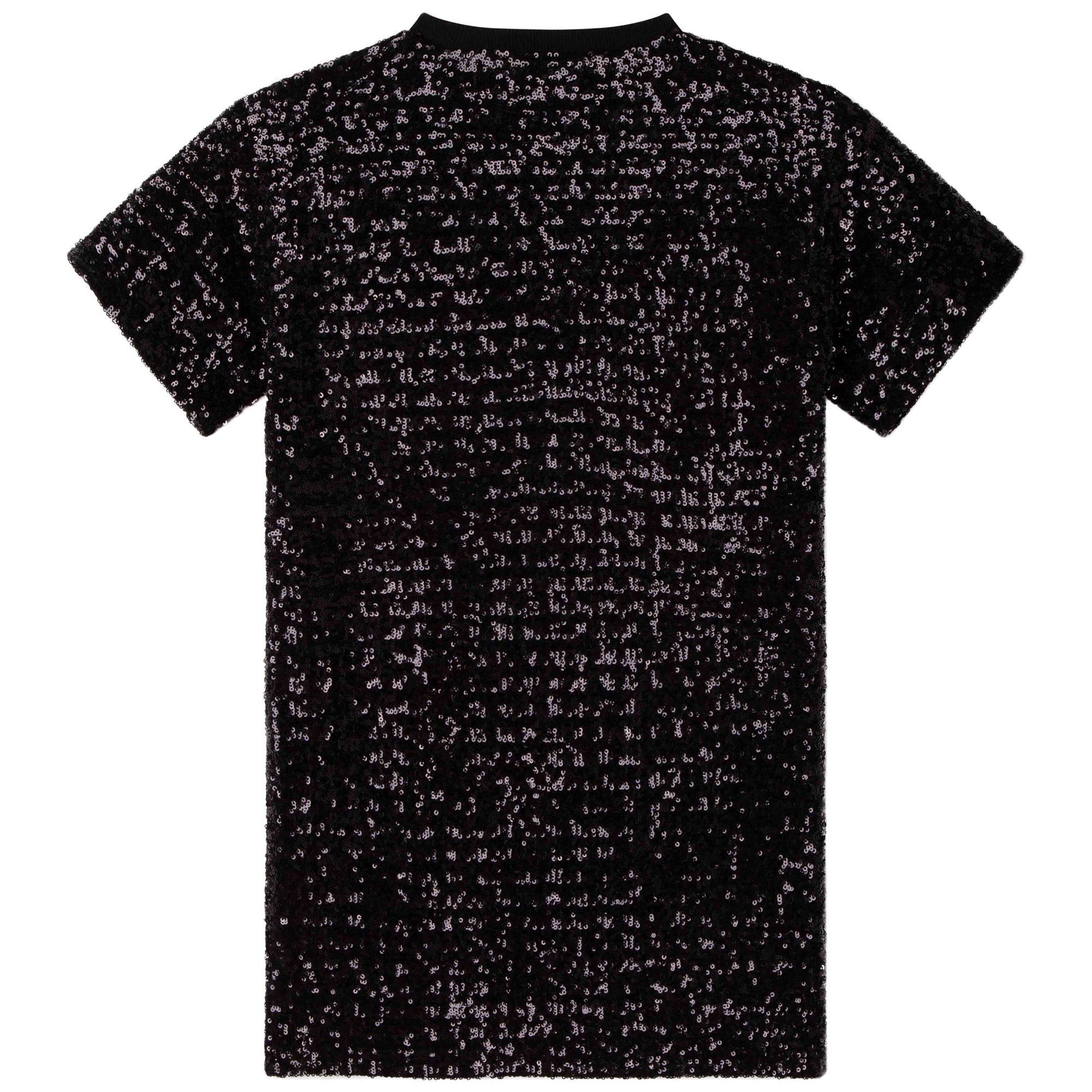 Robe manches courtes en sequins - Black