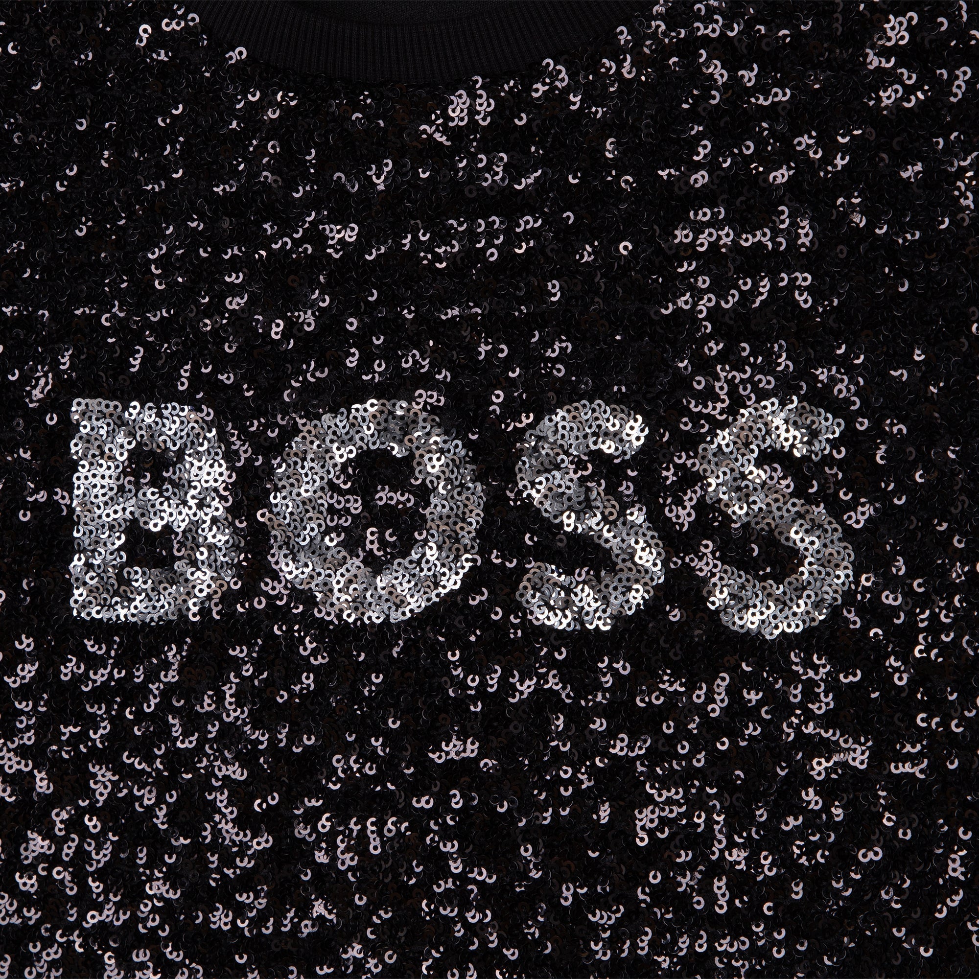 Robe manches courtes en sequins - Black