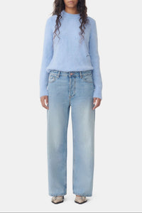 Pantalon Izey délavé en denim - Light Blue Vintage